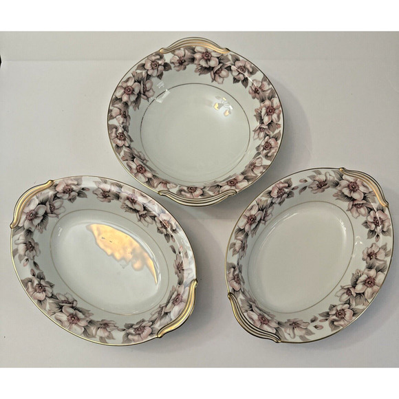 3 Pcs of Noritake China 5314 ELSINORE Serving Bowls Gold Trim Floral - JapanBig - Picture 1 of 8